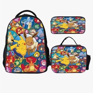 BRAND NEW Pokémon backpack, insulated lunch box, and pencil bag